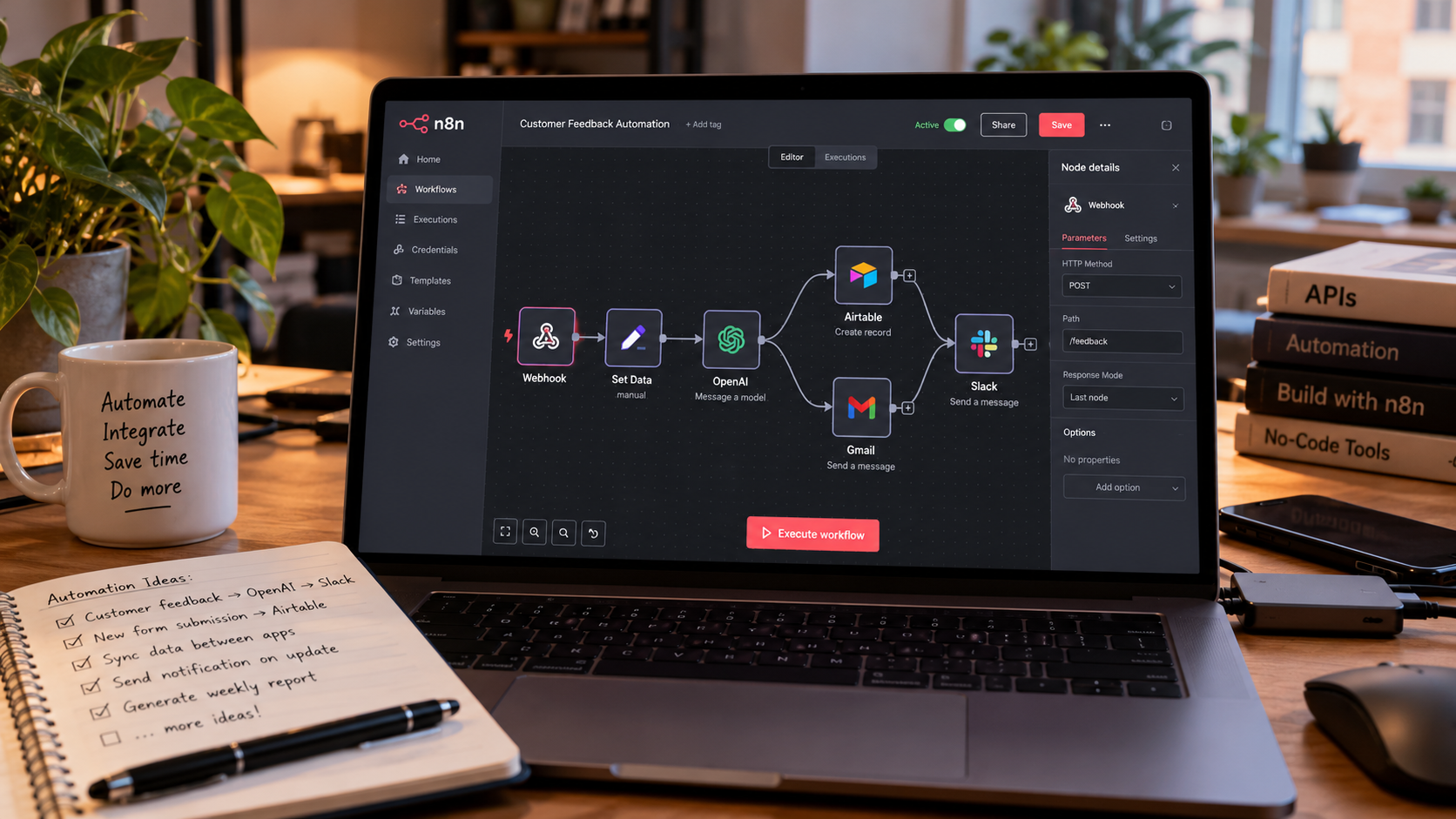 n8n workflow voorbeeld
